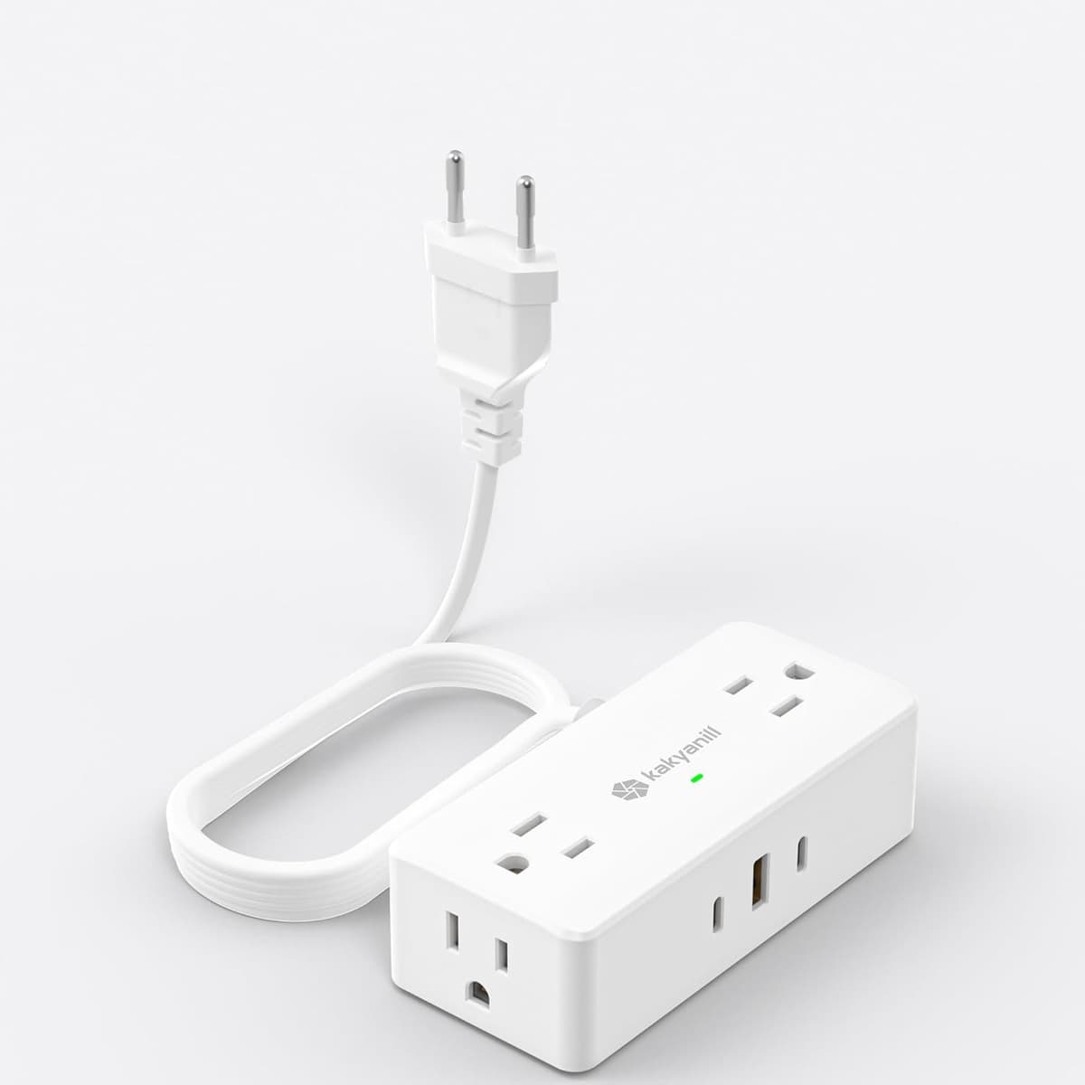 European Travel , Italy Power Adapter, Travel Plug Adapter Power Strip, 6 AC Outlets, 3 USB Ports (2 USB C), 5ft Flat Extension Cord, Italy chile Libya