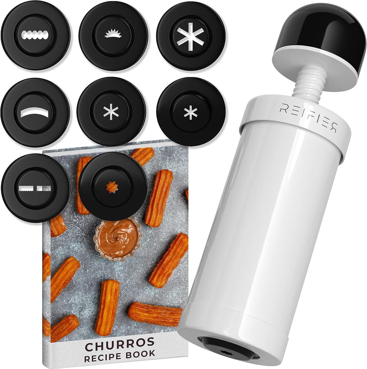 Photo of Churrera Churro Maker Machine - Free Recipe eBook Included - 8 Interchangeable Discs - Churros Maker Machine - Cookie Machine