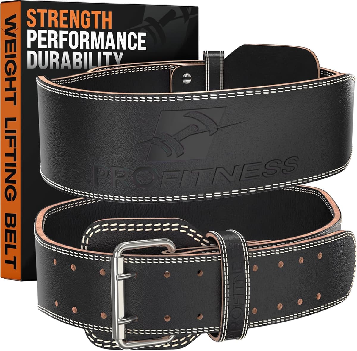 ProFitness Weight Lifting Belt - Premium 4" Wide Functional Fitness Belt for Men & Women - Squat & Deadlift Support
