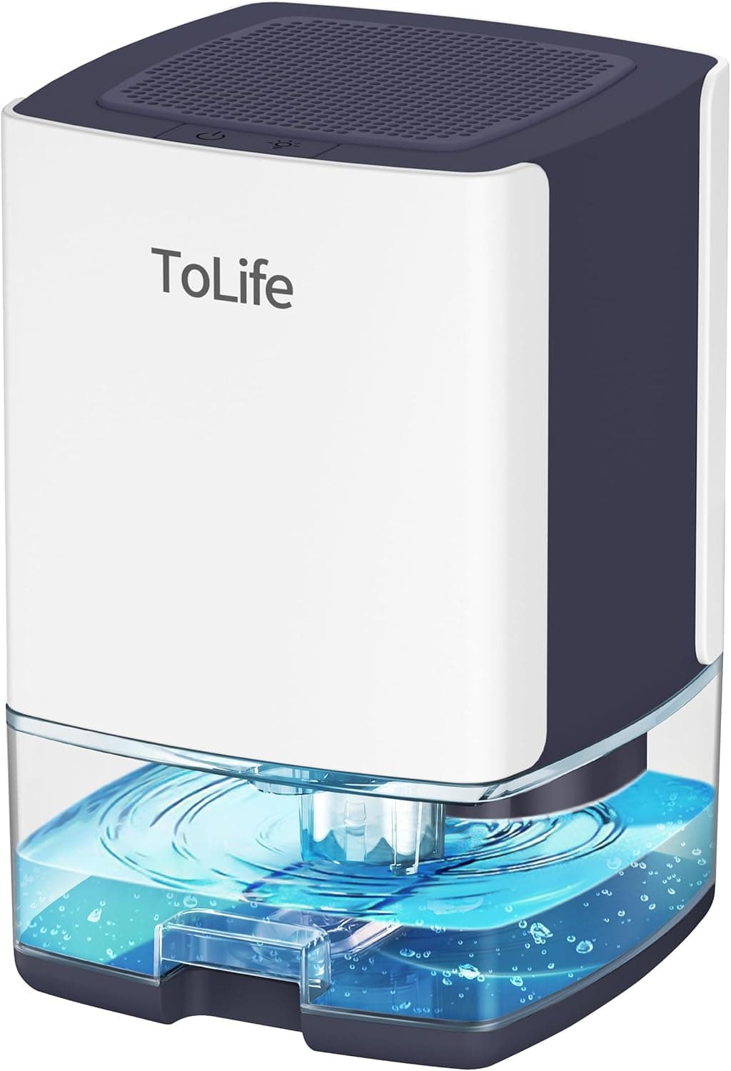 ToLife Dehumidifiers for Home 30 OZ Water Tank with Auto-Off, Portable Small Dehumidifier for Room, Bathroom, Bedroom, RV, Closet 500 sq.ft, 7 Colors LED Light, White & Blue, TZ-C1