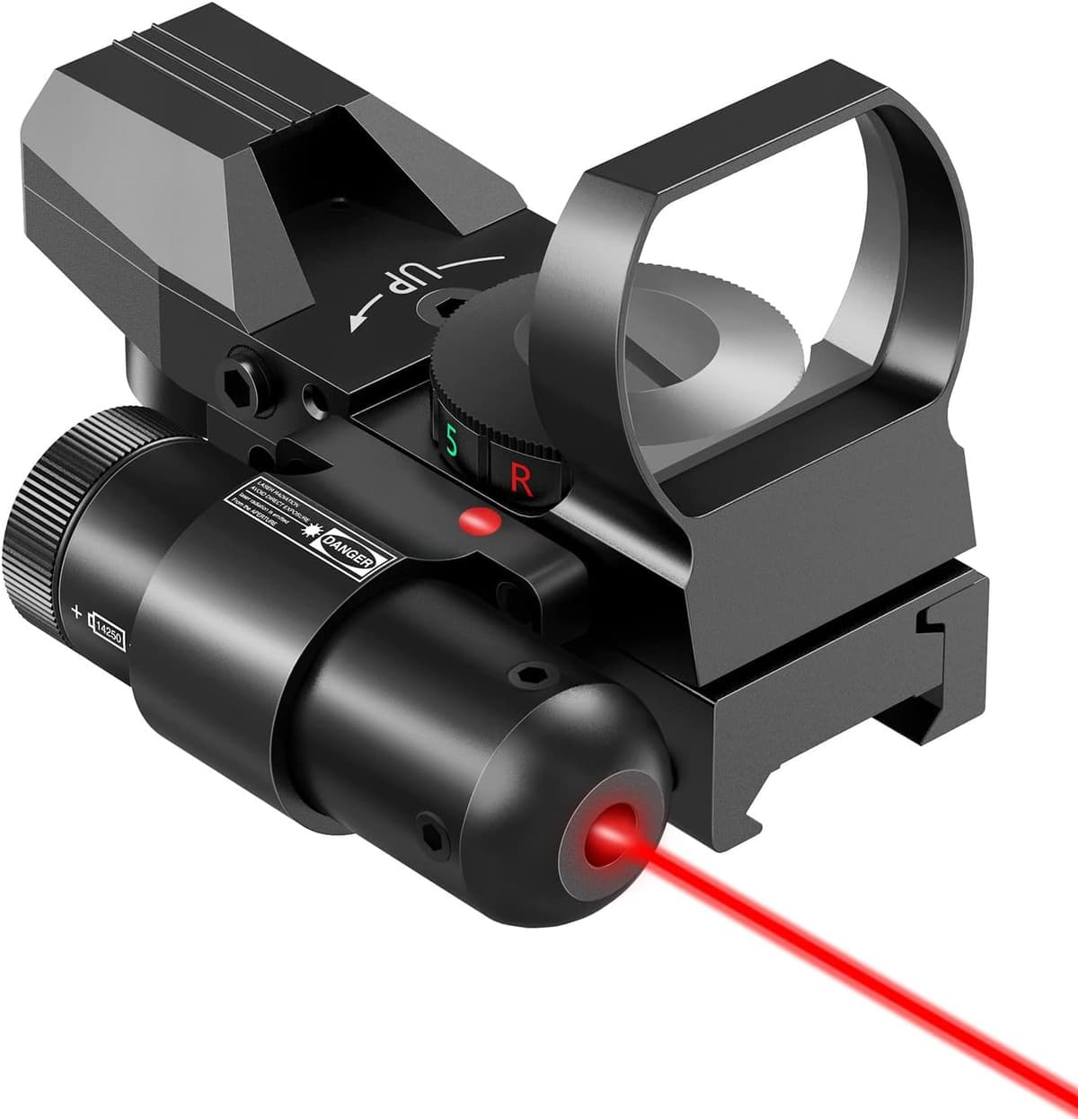 CVLIFE 1X22X33 Reflex Sight Red Dot Sight Red Green 4 Reticle Optics with Laser and Pressure Pad Switch for 20mm Rail