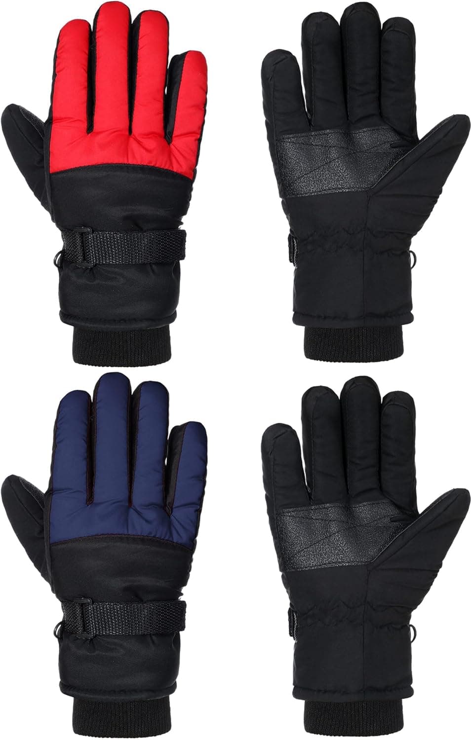 SATINIOR 2 Pairs Kids Waterproof Winter Snow Gloves Ski Gloves for Boy Girl Outdoor Warm Thickening Snowboar