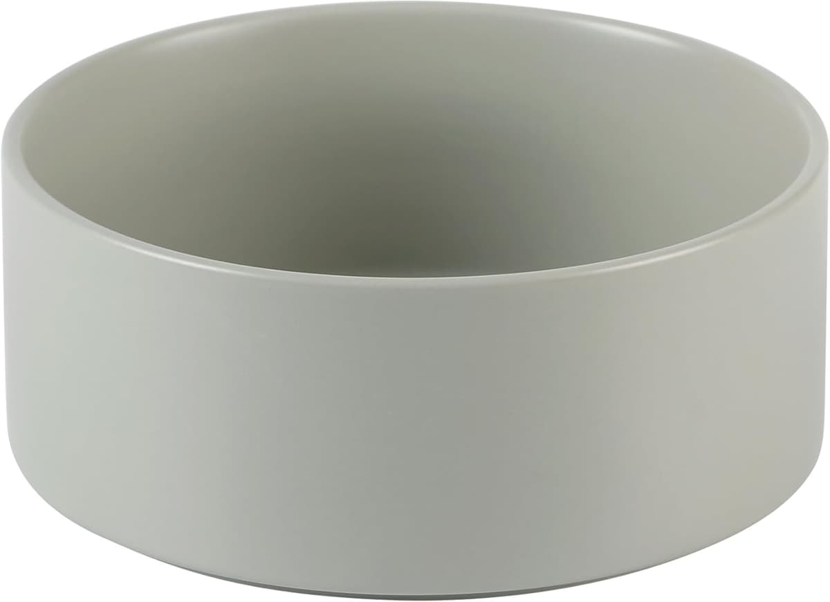 Non-Slip 8.2inch Ceramic Dog Food and Water Bowl for Large Breed Dogs, Pet Bowl for Replacement (1 Bowl, Grey)