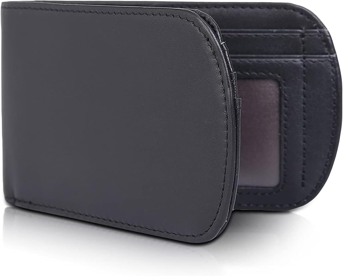 Polare Slim Curve Front Pocket RFID Blocking Italian Real Leather Bifold Wallet for Men